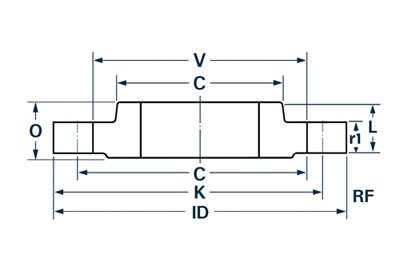 Dimensions of ANSI/ASME B16.47 Weld Neck Flanges
